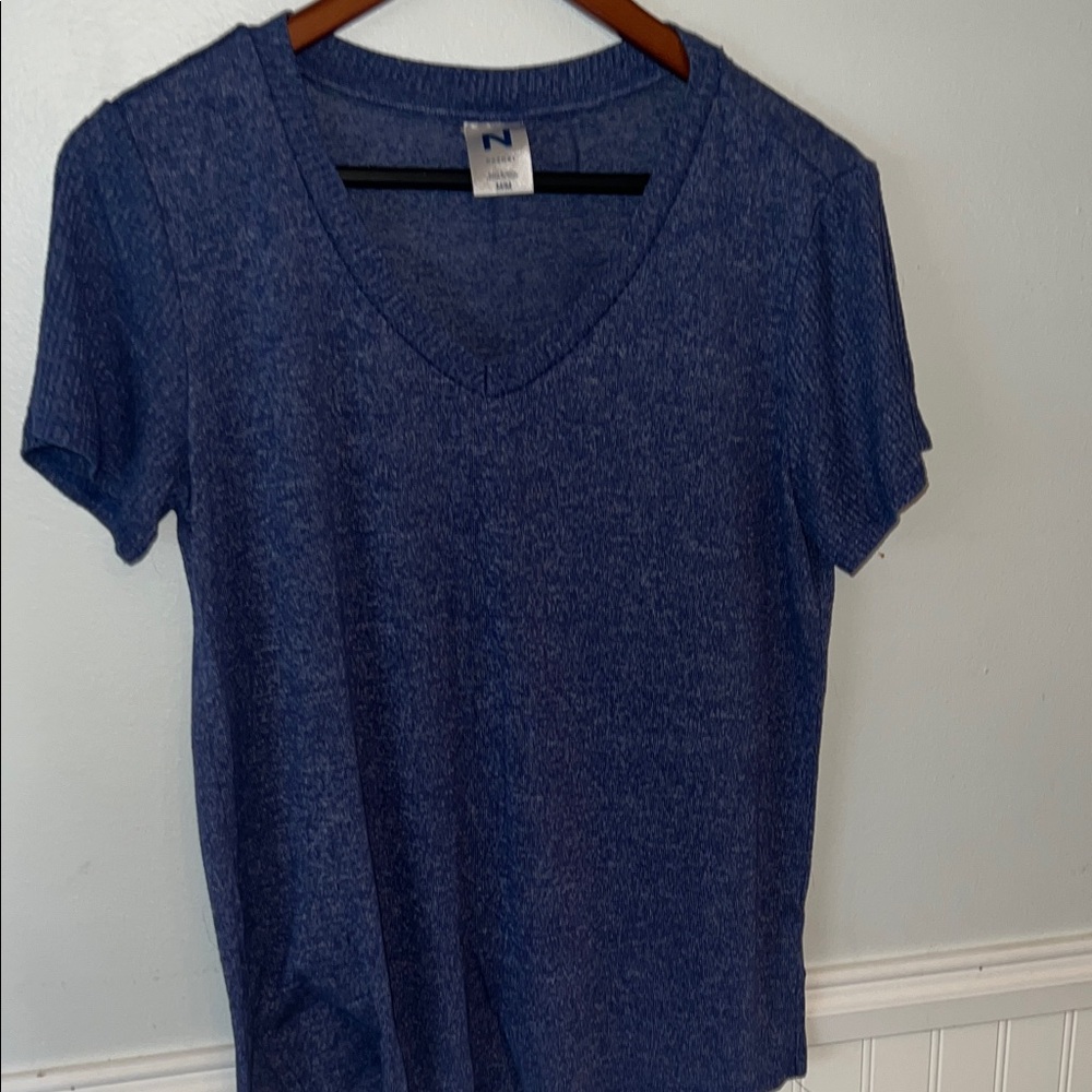 Women's Natori Blue V-Neck Top